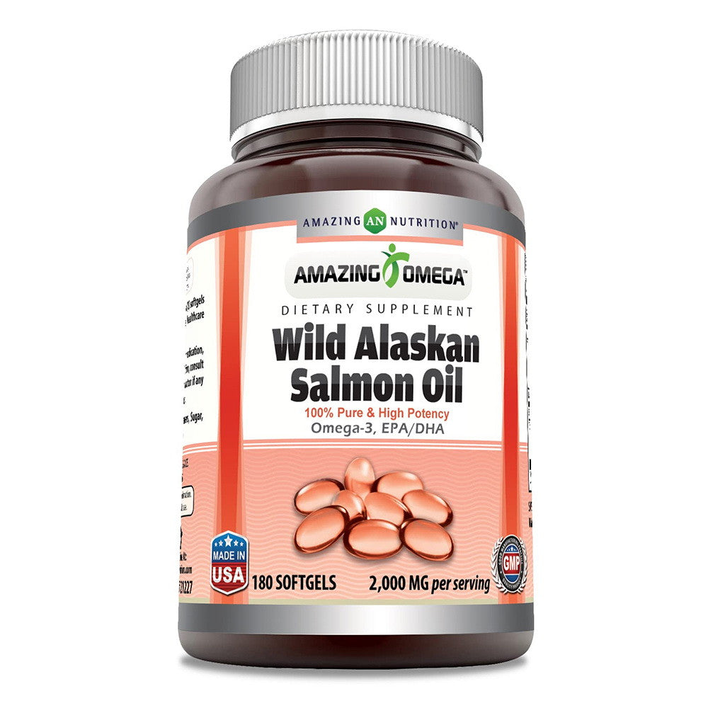 Amazing Omega Wild Alaskan Salmon Oil 2000Mg, 180 Ct